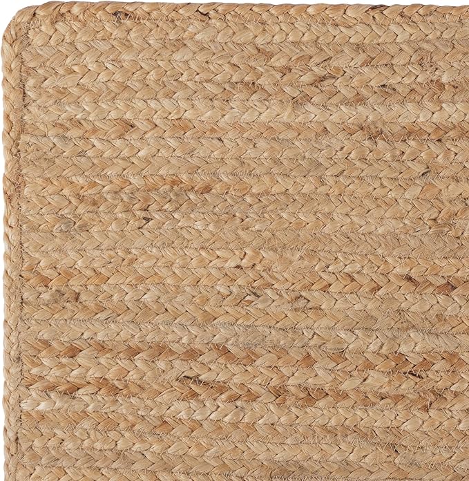 · REDEARTH · Rectangular Area Rug - 4'x6' Braided Natural Jute with Non-Skid Backing - Handwoven Boho Rug for Bedroom, Kitchen, Living Room Aesthetic Home Decor - Durable Handmade Rug, Set of 2
