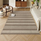 Lahome Elance Striped Non Shed Easy Jute Rug, 5x7 Large Living Dining Room Rug Washable Outdoor Patio Rug, Farmhouse Neutral Non Slip Stain Resistance Indoor Outdoor Carpet for Sunroom Bedroom, Khaki