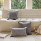 Home Brilliant Linen Euro Sham Cover for Bedroom Pillow Cover 24x24 Euro Pillow for Bed Couch Sofa, 24 x 24, Ash Grey
