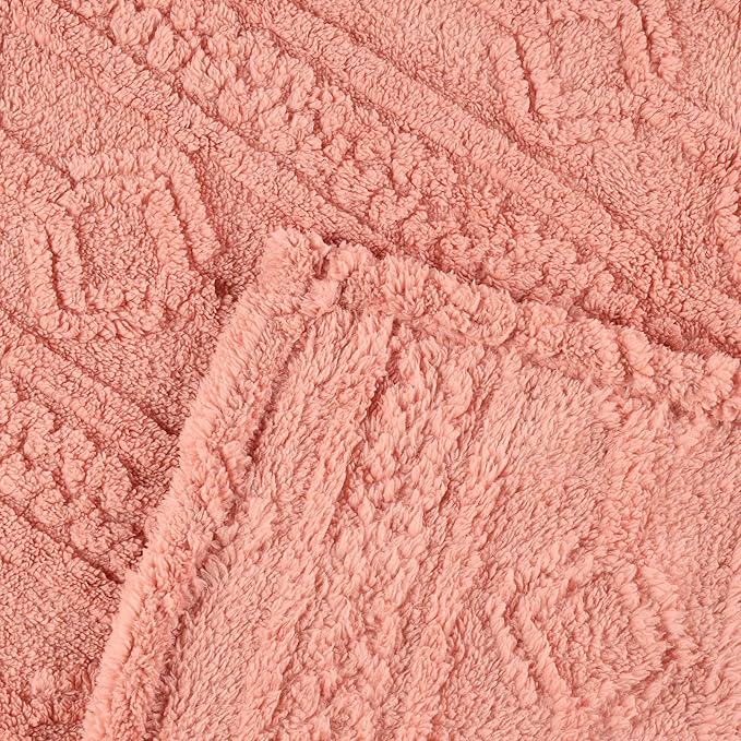 Superior Fleece Boho Jacquard Blanket, Decorative Blankets for Bedroom, Sofa, Fuzzy, Plush, Fluffy, Soft, Cute Room Decor, Beautiful Cover, Comfort Essentials, Arctic Collection, Full/Queen, Blush