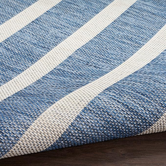 Nourison Home Positano Navy Ivory 6' x 9' Area Rug - Easy Clean, Non Shedding, Bed Room, Living Room, Dining Room, Kitchen (6' x 9')