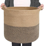 Large Wicker Storage Basket, 16" x 14" Woven Baskets for Storage, Blanket Storage for Living Room, Big Round Wicker Bin for Laundry, Pillows, Towels, Shoes, Dog Kids Toy Box, Home Decor