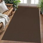 KOZYFLY Washable Area Rug 4x6 ft Non Slip Rubber Backed Living Room Rugs Braided Woven Cotton Kitchen Rugs Indoor Entryway Rug Floor Carpet for Dining Living Room Bedroom, Reddish Brown/Coffee