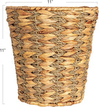 Household Essentials Water Hyacinth and Seagrass Round Waste Basket, Natural