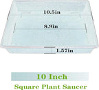 Square Plant Saucer 5 Pack 8 10 12 14 16 18 20 Inch, Flower Pot No Holes Plant Drip Trays, Plant Trays for Pots Heavy Duty Plastic Plant Saucers for Indoors Outdoors