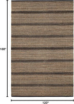 Dash & Albert Arbor Handwoven Jute Rug, 10 X 14 Feet, Black Stripe Pattern