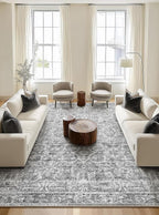Washable Rugs for Living Room: 10x14 Area Rugs for Bedroom Ultral Soft Non-Slip Stain Resistant Vintage Boho Large Carpet for High-Traffic Dining Room - Farmhouse Decor