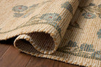 Loloi Chris Loves Julia Rue Collection RUE-04 Moss/Blue 9'-3" x 13' Area Rug Jute Neutral Floral Living Room Bedroom Rug