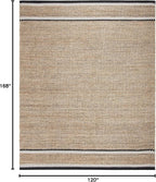 SAFAVIEH Natural Fiber Collection Area Rug - 10' x 14', Natural & Black, Handmade Farmhouse Boho Coastal Rustic Jute, Ideal for High Traffic Areas in Living Room, Bedroom (NF874B)