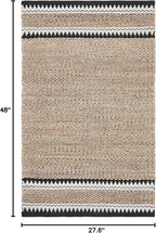 SAFAVIEH Natural Fiber Collection Accent Rug - 2'3" x 4', Natural & Black, Handmade Farmhouse Boho Coastal Rustic Jute, Ideal for High Traffic Areas in Entryway, Living Room, Bedroom (NF874B)