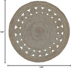 SAFAVIEH Area Rug 9' Round - Natural Fiber Collection - Large - Grey, Handmade Jute, Boho Farmhouse Braided Design (NF364C)