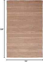 SAFAVIEH Natural Fiber Collection Area Rug - 6' x 9', Taupe & Natural, Handmade Boho Farmhouse Rustic Jute & Cotton Jute, Ideal for High Traffic Areas in Living Room, Bedroom (NFB653E)