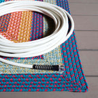 SAFAVIEH Washable Rug Outdoor Braided Collection - 2'3" x 8' Runner, Red & Orange, Handmade & Reversible, Non-Shedding & Easy to Clean, Ideal for Patio, Backyard, Mudroom (BRD308Q)