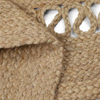 · REDEARTH · Round Area Rug - 6 Feet Braided Scalloped Earthy Trails Jute Rug- Artisan Made Boho Jute Patterned Rugs for Bedroom, Kitchen, Living Room, Farmhouse, Aesthetic, Handmade Vintage Décor