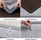 Mattitude Kitchen Mats Set of 2 Cushioned Rugs 0.47 inch Thick Anti-Fatigue Mats for Kitchen Floor,Waterproof Non-Slip Mats and Rugs Set for Office,Floor,Laundry 17.3"×29"+17.3"×59",Grey