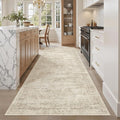 Hallway Runner Rug 4x8 Wide: Washable Thin Runners for Hallways Entry, Non Slip Soft Vintage Kitchen Area Rugs for Living Room Bedroom Dining Room Foyer (Beige, 4x8)
