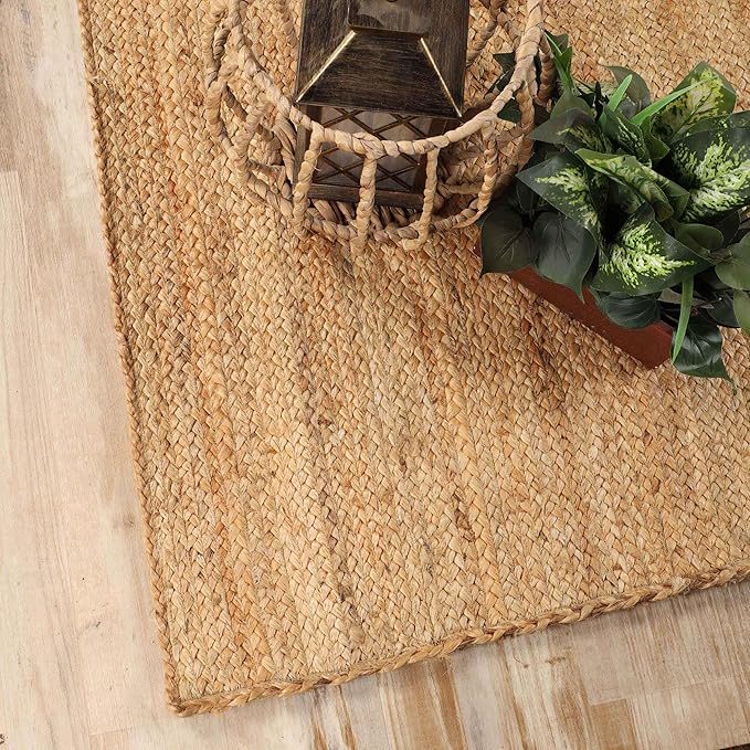 Superior Braided Jute Handwoven Indoor Runner Rug, Floor Decor for Hallway, Living Room, Dining Room, Bedroom, Office, Dorm, Kitchen, Entry, Hand-Woven Modern Farmhouse Rugs, 2' 6" x 10', Natural Tan