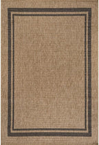 Beverly Rug Easy Jute Bordered Rug 10x14 Washable Large Indoor Outdoor Area Rugs for Living Dining Room Patio Office Stain Resistant Non Shedding Casual Indoor Outside Carpet 10 x 14 Natural