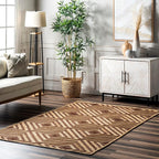 Rugs USA Dogwood Tiled Jute Area Rug, 9'6" x 13'6", Brown
