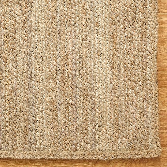 Superior Braided Jute Handwoven Indoor Runner Rug, Floor Decor For Hallway, Living Room, Dining Room, Bedroom, Office, Dorm, Kitchen, Entry, Hand-Woven Modern Farmhouse Rugs, 2' 6" x 8', Natural Tan