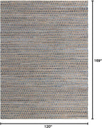 Unique Loom Chindi Jute Collection Area Rug (10' x 14' 1" Rectangle, Navy Blue/ Natural)
