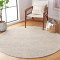 SAFAVIEH Natura Collection Area Rug - 6' Round, Grey & Ivory, Handmade Wool Blend, Textured Design, Ideal for Living Room, Bedroom, Dining Space (NAT425F)