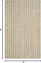 SAFAVIEH Area Rug 5x8 - Natural Fiber Collection - Sage & Natural Brown, Handmade Jute, Farmhouse Style, Chunky Textured Thick Pile (NF447S)