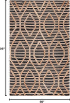 SAFAVIEH Natural Fiber Collection Area Rug - 5' x 8', Black & Natural, Flat Weave Farmhouse Geometric Jute Design, Ideal for High Traffic Areas in Living Room, Bedroom (NF378Z)