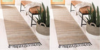 Safavieh Vintage Leather Collection Accent Rug - 2' x 3', Beige, Handmade Boho Fringe Leather & Jute, Ideal for High Traffic Areas in Entryway, Living Room, Bedroom (VTL203B) (Pack of 2)
