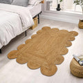 Hand Woven Jute Area Rug - 5' x 7' Feet - Rustic Beige Reversible Rectangular Rugs for Bedroom, Kitchen, Living Room - Vintage Natural Braided Entry Floor Décor Boho Jute Rug 5x7 Feet