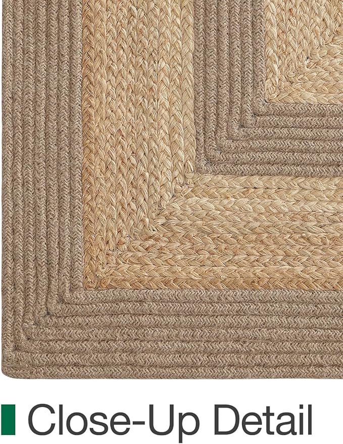 LUMI 8x10 Jute Area Rug for Living Room, Natural Handwoven Rugs Non Slip, Farmhouse Braided Carpets No Shedding for High Traffic, Dining Room, Indoor, Outdoor, Patio