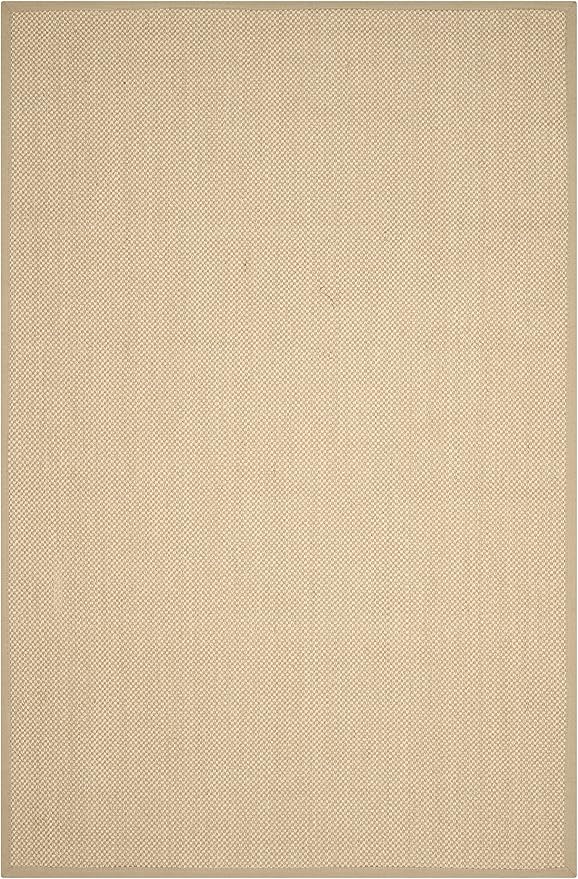 SAFAVIEH Area Rug 6x9 - Natural Fiber Collection - Maize & Linen Color, Sisal, Woven Design with Border (NF141B)