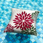 DFXSZ Wine red Dark Green Flower Pillow Covers 18x18 Inch Set of 2 Outdoor Throw Pillows Outdoor Waterproof Decor for Living Room Sofa Patio Funiture Garden Floral Polyester Pillow Covers 002W18