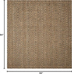 SAFAVIEH Natural Fiber Collection Area Rug - 7' Square, Natural & Grey, Handmade Jute, Ideal for High Traffic Areas in Living Room, Bedroom (NF181D)