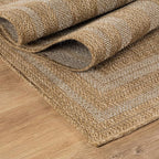 Beverly Rug Easy Jute Framed Border Rug 5x7 Washable Durable Indoor Outdoor Area Rugs for Living Dining Room Patio Office Stain Resistant Non Shedding Casual Indoor Outside Carpet 5 x 7 Natural