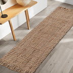 Hausattire Hand Woven Jute Runner Rug 22"x72" - Natural, Reversible Farmhouse Boho Rustic Area Runner Rugs for Hallway, Kitchen, Living Room, Bedroom | 6 Feet Long Decorative Floor Rugs