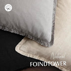 Foindtower Set of 2 Decorative Linen Fringe Throw Pillow Covers Cozy Farmhouse Cushion Cover with Tassels Accent Pillowcase for Couch Chair Sofa Bed Living Room Home Decor,24×24 Inch,Light Rustic Gray