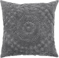 Better Trends Rio Collection is Super Soft and Light Weight in Floral Design 100% Cotton Tufted Unique Luxurious Machine Washable Tumble Dry, Euro Sham, Gray