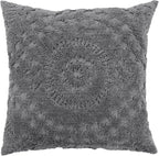 Better Trends Rio Collection is Super Soft and Light Weight in Floral Design 100% Cotton Tufted Unique Luxurious Machine Washable Tumble Dry, Euro Sham, Gray