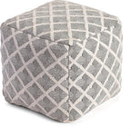 Anji Mountain Pouf Ottoman Foot Rest, Handmade Ottoman Pouf, Comfortable Foot Stool, Decorative Floor Seating for Living Room Decor, Bedroom & Home Décor Accent - Sketch Bone