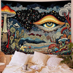 Yeoiat Tapestry Mystical Mushroom Tapestries Fantasy Gaze Tapestries Bohemian Forest Wall Tapestry Bedroom Dormitory Living Room Decoration 60"x44"