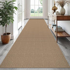 EARTHALL Runner Rug 3x16 Ft Washable Runners for Hallways Extra Long Woven Non Slip Entryway Runner Braided Kitchen Runner Indoor Outdoor Carpet Runners for Hotels, Hall, Stair, Orange/Tan/Brown