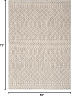Nourison Home Positano Light Grey 4' x 6' Area Rug - Easy Clean, Non Shedding, Bed Room, Living Room, Dining Room, Kitchen (4' x 6')