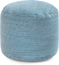 Anji Mountain Pouf Ottoman Foot Rest, Handmade Ottoman Pouf, Comfortable Foot Stool, Decorative Floor Seating for Living Room Decor, Bedroom & Home Décor Accent - Blue