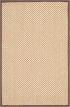 SAFAVIEH Natural Fiber Collection Area Rug - 2'6" x 4', Maize & Brown, Sisal, Woven Design with Border (NF141C)