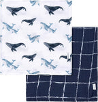 Gerber Baby Unisex 2-Pack Muslin Blanket, Coastal Calm, One Size