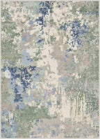 GENIMO 5X7 Washable Modern Area Rugs for Living Room, Non-Slip Low Pile Chenille Print Rug, Soft Rugs for Bedroom Dining Room Home Office, Sage Mist