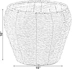 Vintiquewise Woven Round Flower Pot Planter Basket with Leak-Proof Plastic Lining - Large