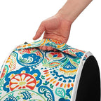 Magpie Fabrics Inflatable Stool Ottoman Pouf D20 xH9, Outdoor Round Footrest Footstool with Foot Pump, Portable for Patio Garden Travel Camping - Paisley Multi