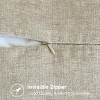 CaliTime Throw Pillow Covers Decorative 18 X 18 Inches Pack of 2 Cotton Thread Stitching Edges Solid Dyed Soft Chenille Cushion Cases for Couch Sofa Bed Living Room Farmhouse Light Taupe